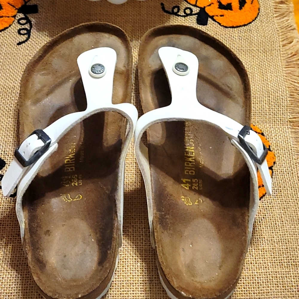Birkenstock, 10 M,  White Leather